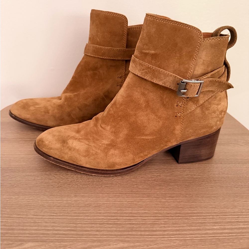 Rag & Bone Women's Suede Ankle Boots in Camel Brown - Size 37.5